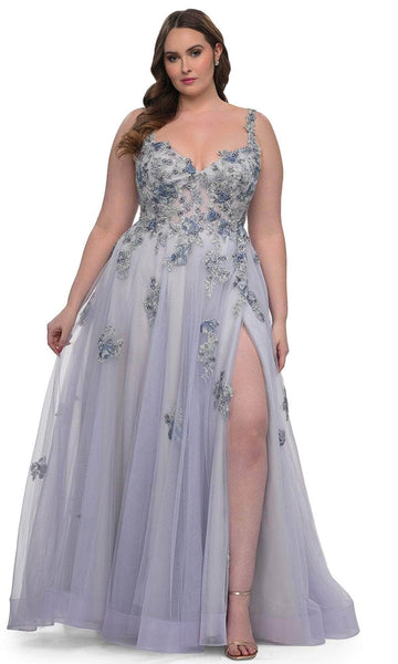 chinese dress ladies La Femme 32412 Lace A-Line Gown