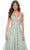 La Femme 32438 - Lace Applique Deep V-Neck Prom Gown Evening Dresses