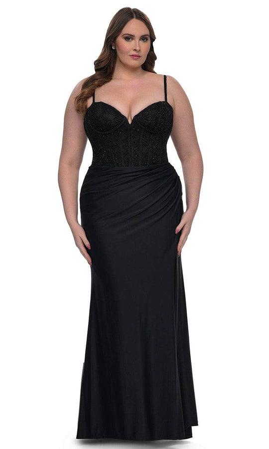 La Femme 32449 - Illusion Lace Corset Gown