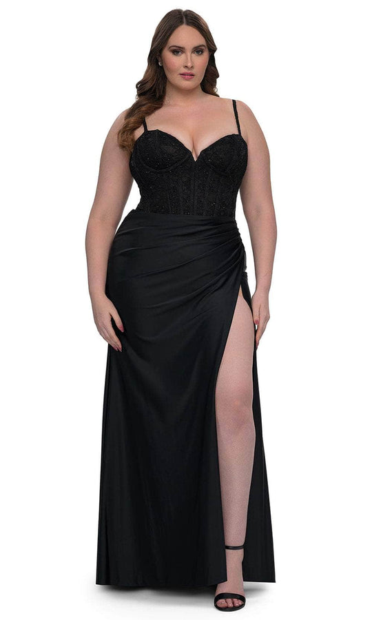 La Femme 32449 - Illusion Lace Corset Gown