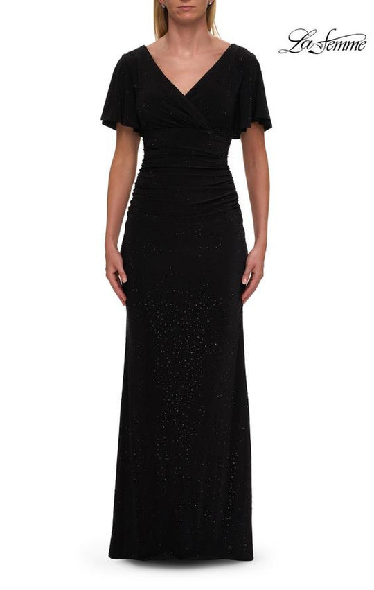 La Femme 32495 - Hot Stone V Neck Evening Gown