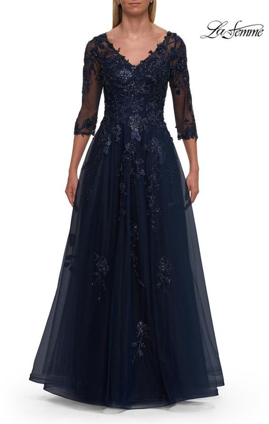 La Femme 32538 - Ruffle Sleeve Evening Gown