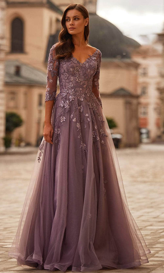 La Femme 32538 - Ruffle Sleeve Evening Gown