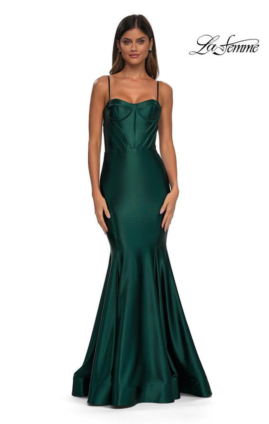 La Femme 32555 - Corset Bodice Sleeveless Prom Gown