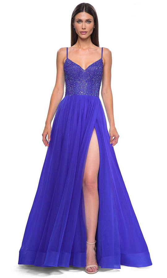 La Femme 32668 - Rhinestone Embellished A-Line Prom Gown