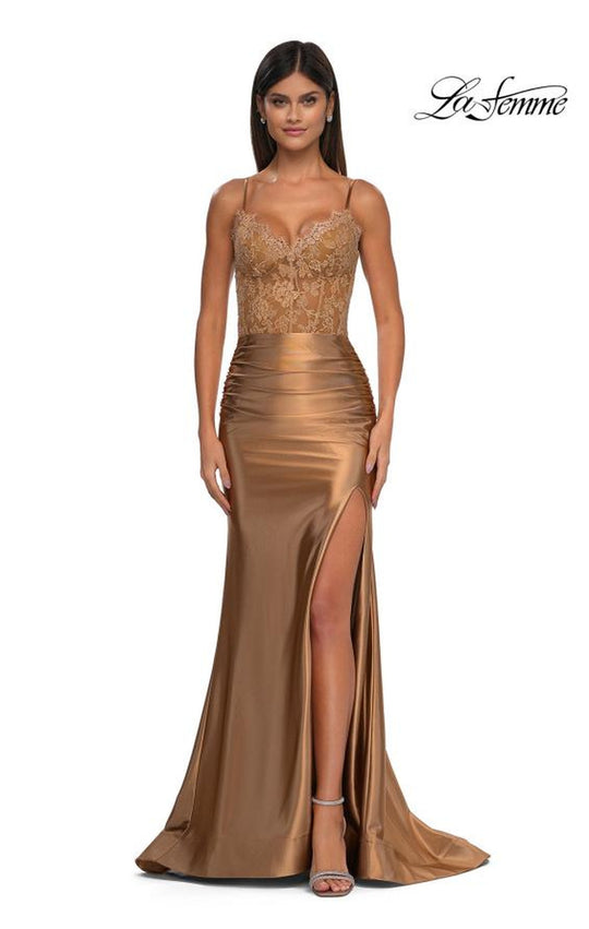 La Femme 32689 - Sleeveless Rhinestone-Embellished Bodice Prom Gown
