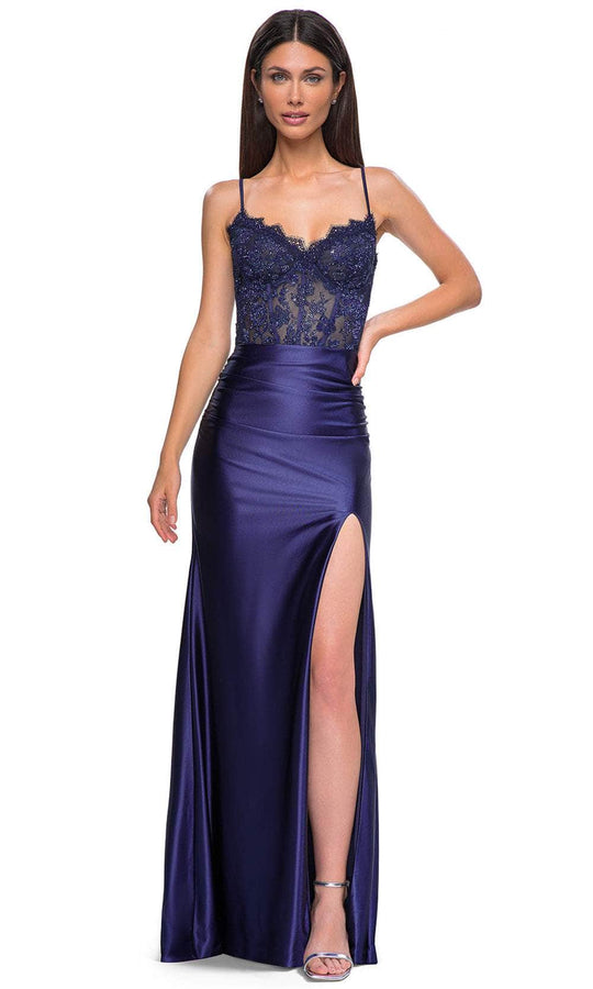 La Femme 32689 - Sleeveless Rhinestone-Embellished Bodice Prom Gown