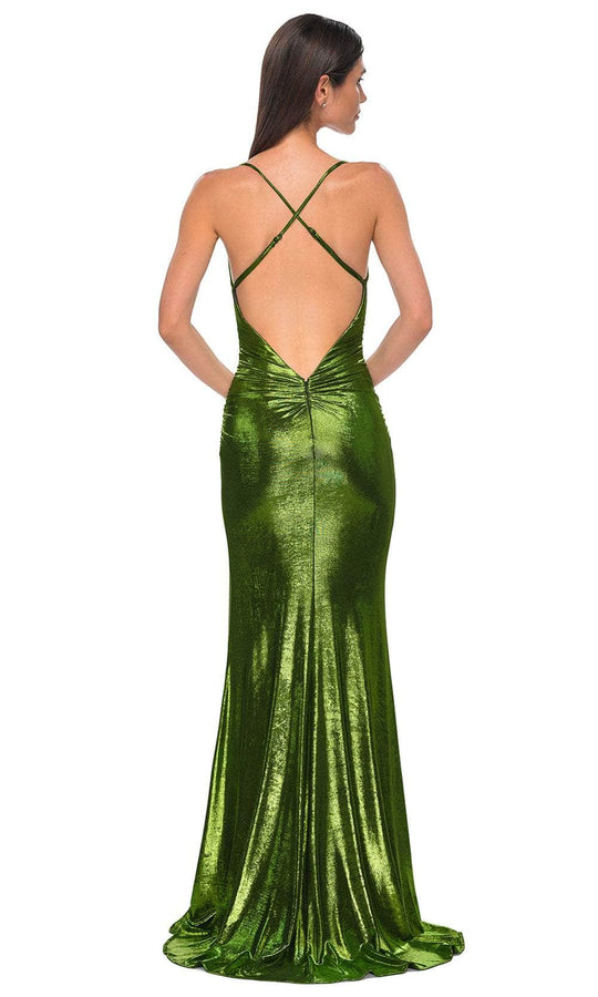 La Femme 32782 - Sleeveless Brushed Metallic Prom Gown