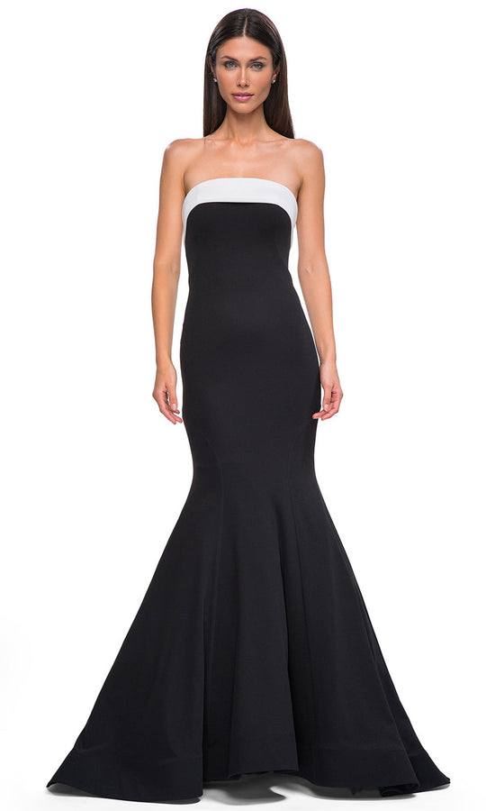 La Femme 32914 - Elegant Wrap-Around Trim Mermaid Prom Gown