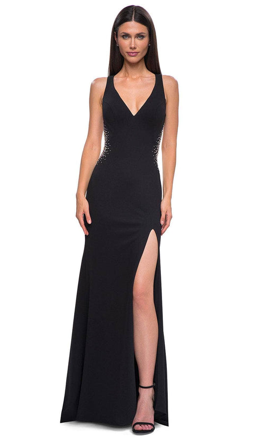 La Femme 32922 - Cutout Back Wide Straps Prom Gown