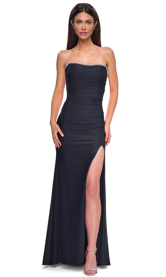 La Femme 32931 - Rhinestone Trim Strapless Prom Gown