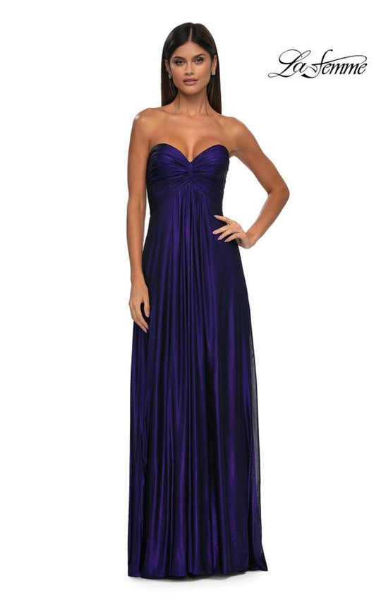 La Femme 33047 - Knot Detail Sweetheart Neck Prom Gown