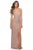 La Femme - Crisscrossed Sequined Plunging Halter Dress 28659SC Pageant Dresses 4 / Rose Gold