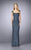 La Femme - Embellished Square Neck Column Dress 24891SC - 2 pcs Eggplant and Slate Blue in size 6 Available Formal Gowns 6 / Slate Blue
