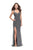 La Femme - Fitted Strappy Sweetheart Back Glitter Jersey Gown 25258 - 1 pc Silver In Size 4 Available Military Ball 4 / Silver