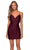 La Femme - Fitted V Neck Jersey Homecoming Dress 29260SC Homecoming Dresses 2 / Dark Berry