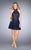 La Femme - Halter Neck Lace A-line Dress 25099SC -1 pc Navy in Size 2 Available Graduation Dresses 2 / Navy