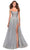 La Femme - Long Beaded Bodice High Slit Tulle Dress 28530SC - 1 pc Silver in Size 0 Available Prom Dresses 0 / Silver