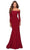 La Femme - Off Shoulder Long Sleeve Trumpet Dress 28754SC Prom Dresses 6 / Red