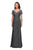 La Femme - Pleat-Ornate Short Sleeve A-Line Dress 27855SC Mother of the Bride Dresses 20 / Gunmetal