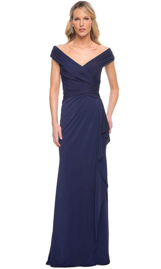 La Femme - Ruched Off Shoulder Formal Dress 30040SC