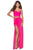 La Femme - Two-Piece High Slit Sheath Dress 28472SC Winter Formals and Balls 6 / Neon Pink