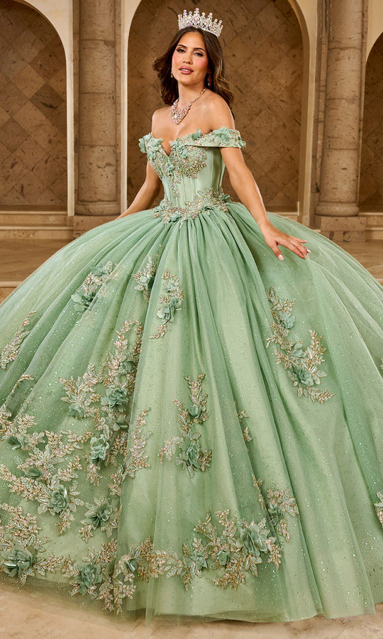 Rachel Allan RQ2210 - 3D Floral Glitter Quince Gown
