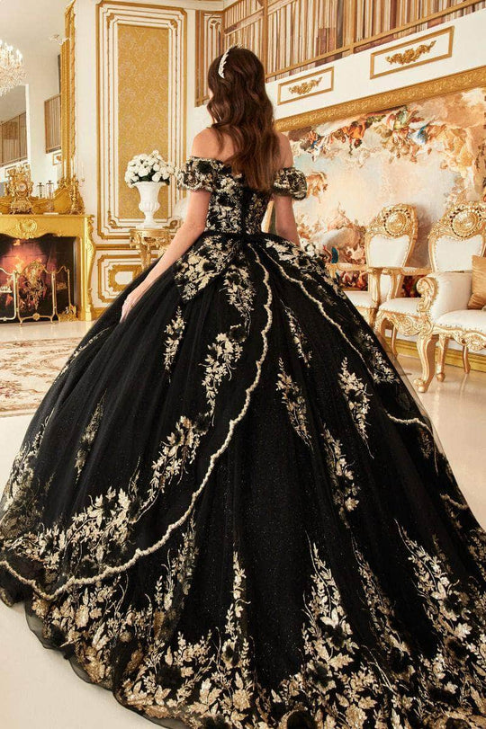 Ladivine 15701 - Ruffled Off Shoulder Ballgown