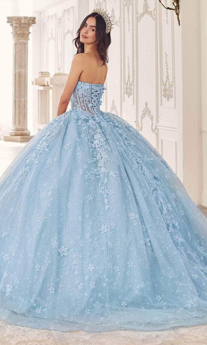 Ladivine 15719 - Applique Ornate Ballgown Special Occasion Dress XXS / Blue