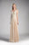 Ladivine 2635 - Metallic Applique Evening Gown Prom Dresses XS / Champagne