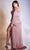Ladivine 7478C - Bishop Sleeve Gown with a High Slit Evening Dresses 16 / Dark Mauve