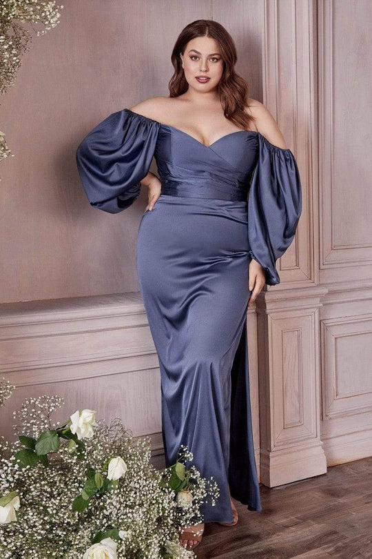 Ladivine 7482C - Soft Satin Sweetheart Sheath Dress