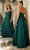 Ladivine 7485 - V-Neck Wrap Bodice Evening Gown Evening Dresses