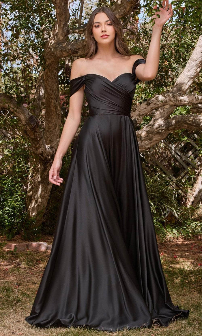 Ladivine 7493C - Ruched Sweetheart Evening Gown Evening Dresses 18 / Black