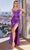 Ladivine 7495 - Corset Bodice Sheath Prom Gown Prom Dresses 2 / Purple