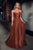 Ladivine 7496 - Keyhole Strapless Satin A-line Gown Prom Dresses 2 / Sienna