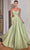 Ladivine 7496 - Keyhole Strapless Satin A-line Gown Special Occasion Dress 2 / Sage