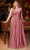 Ladivine 7496C - Sweetheart Knotted Evening Gown Evening Dresses 16 / Mauve Rose