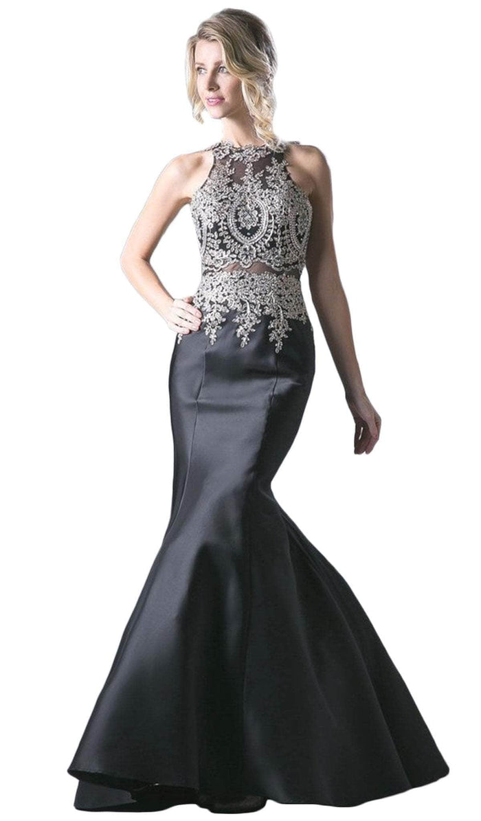 Ladivine 8934 - Halter Mermaid Evening Gown Evening Dresses 8 / Black
