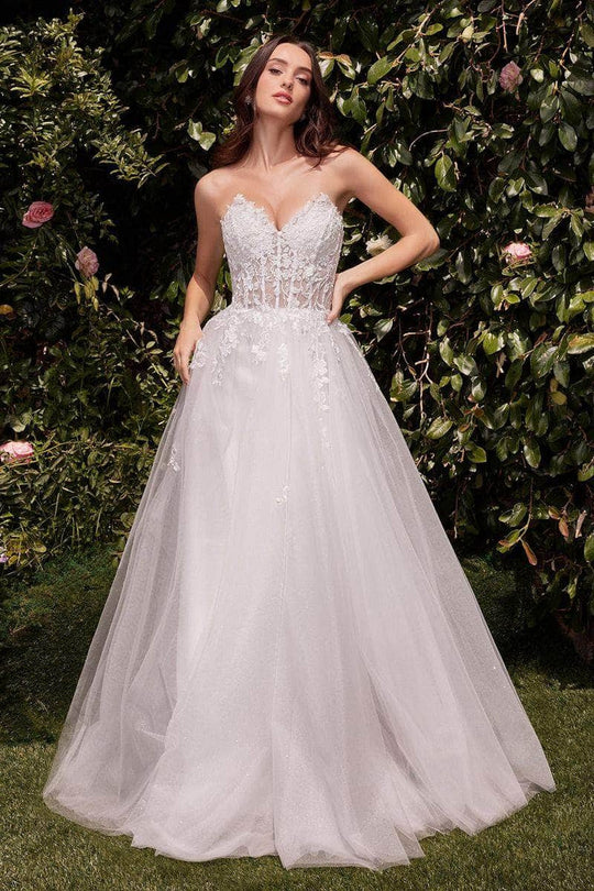 Ladivine Bridal C148W - Sweetheart Floral Embroidery Bridal Dress