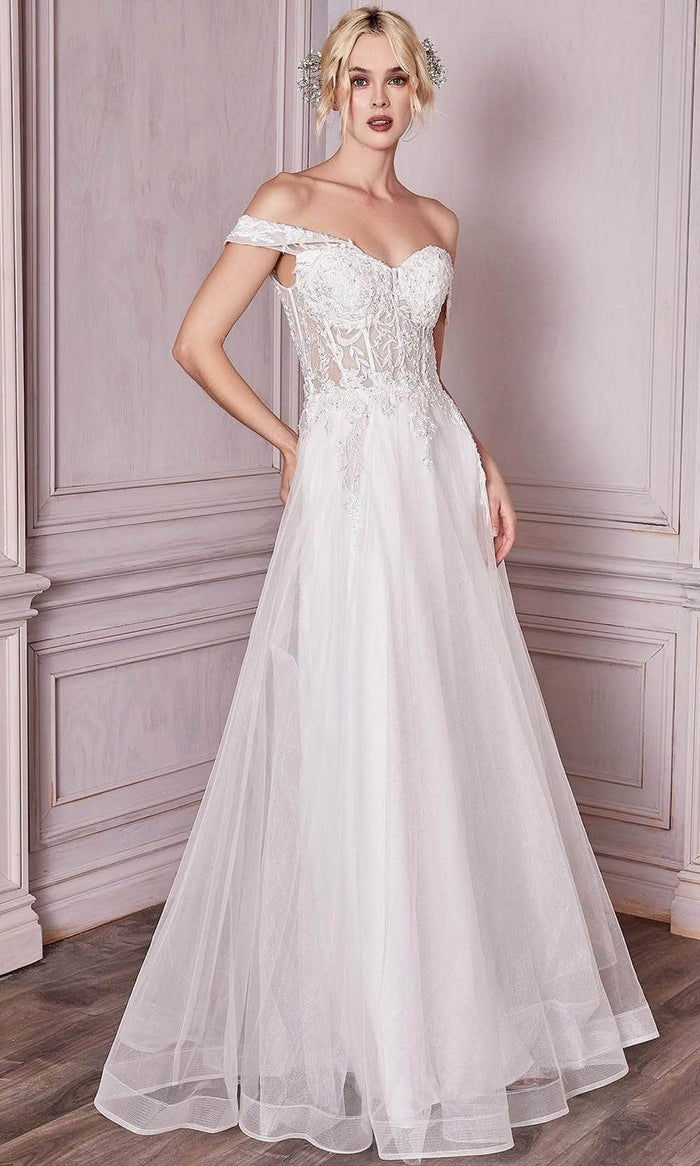 Ladivine Bridal CD961W - Sweetheart Embroidered Wedding Gown Bridal Dresses 14 / Off White