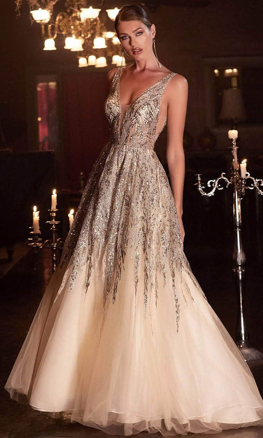 Ladivine C135 - Embellished Sleeveless Prom Dress