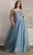 Ladivine C150C - Embroidered A-line Prom Gown Prom Dresses 16 / Blue