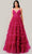 Ladivine C156 - V-Neck Sleeveless Empire Ballgown Ball Gowns 2 / Fuchsia