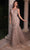 Ladivine CB128 - Illusion Floral Applique Sheath Gown Special Occasion Dress 2 / Mink
