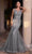 Ladivine CB128 - Illusion Floral Applique Sheath Gown Special Occasion Dress