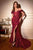 Ladivine CC2164 - Floral Corset Prom Dress Special Occasion Dress 2 / Burgundy