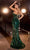 Ladivine CC2292 - Deep V-Neck Illusion Skirt Prom Gown Prom Dresses 2 / Emerald