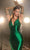 Ladivine CC2346 - Glittered Plunging V-Neck Prom Gown Prom Dresses 2 / Emerald