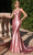Ladivine CC2346 - Glittered Plunging V-Neck Prom Gown Prom Dresses